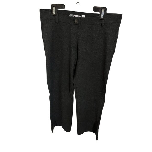 Betabrand Women's XL Gray Straight Leg Mid-Rise Dress Pants Faux Pockets - Picture 2 of 4